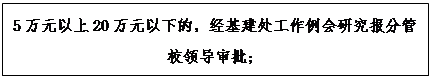 文本框: 5万元以上20万元以下的，经基建处工作例会研究报分管校领导审批；