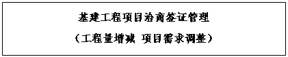 文本框: 基建工程项目洽商签证管理（工程量增减 项目需求调整）